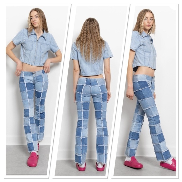 Zana-di Vintage Patchwork Flare Jeans - Picture 1 of 7